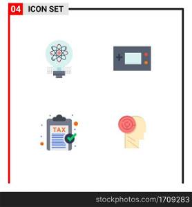 Universal Icon Symbols Group of 4 Modern Flat Icons of idea, technology, solution, electronics, finance Editable Vector Design Elements