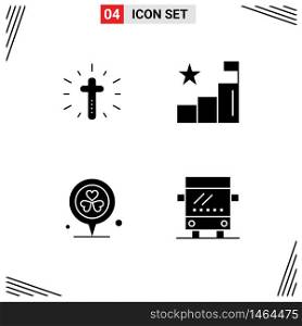 Universal Icon Symbols Group of 4 Modern Solid Glyphs of celebration, location, easter, graph, heart Editable Vector Design Elements