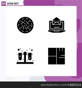 Universal Icon Symbols Group of 4 Modern Solid Glyphs of halloween, test, worm, mail, architecture Editable Vector Design Elements