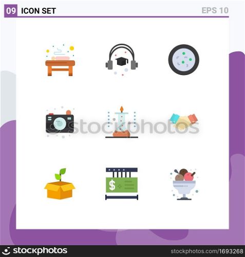 Universal Icon Symbols Group of 9 Modern Flat Colors of agreement, science experiment, biology, science, laboratory Editable Vector Design Elements
