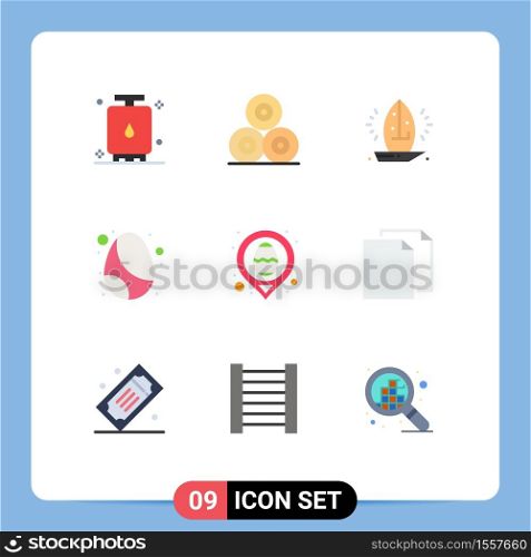 Universal Icon Symbols Group of 9 Modern Flat Colors of celebration, easter, village, birthday, sailboat Editable Vector Design Elements