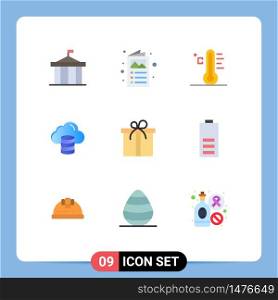 Universal Icon Symbols Group of 9 Modern Flat Colors of dollar, computing, catalogue, cloud, sun Editable Vector Design Elements