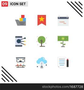 Universal Icon Symbols Group of 9 Modern Flat Colors of farm, phone, calendar, mobile, connect Editable Vector Design Elements