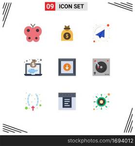 Universal Icon Symbols Group of 9 Modern Flat Colors of product, box, email, money, economy Editable Vector Design Elements