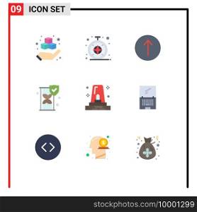Universal Icon Symbols Group of 9 Modern Flat Colors of siren, danger, symbols, alert, security Editable Vector Design Elements