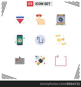 Universal Icon Symbols Group of 9 Modern Flat Colors of sound, phone, engineering, mobile, application Editable Vector Design Elements