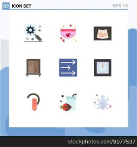 Universal Icon Symbols Group of 9 Modern Flat Colors of wind, arrow, maternity, window, ultrasound Editable Vector Design Elements