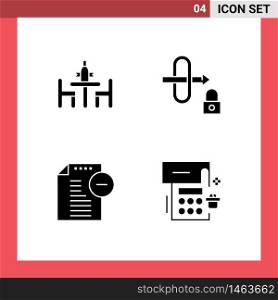 Universal Icon Symbols Group of Modern Solid Glyphs of agreement, documents, diplomacy, lock, office Editable Vector Design Elements