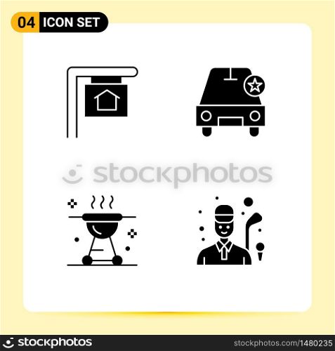 Universal Icon Symbols Group of Modern Solid Glyphs of for sale, food, car, vehicles, meat Editable Vector Design Elements