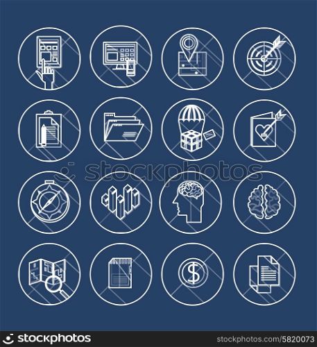 universal modern thin line icons for web and mobile app, business, finance, multimedia, hipster style