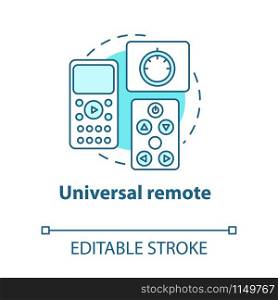 Universal remote turquoise concept icon. Smart house idea thin line illustration. Innovative technology for apartment. Home automation system. Vector isolated outline drawing. Editable stroke