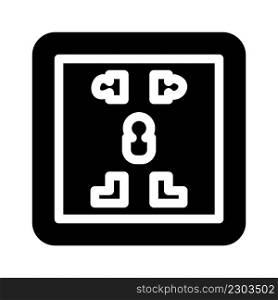 universal socket power glyph icon vector. universal socket power sign. isolated contour symbol black illustration. universal socket power glyph icon vector illustration