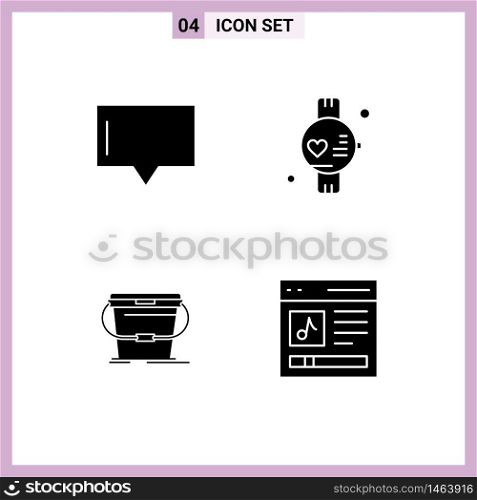 Universal Solid Glyph Signs Symbols of bubble, water, gym, bucket, content Editable Vector Design Elements