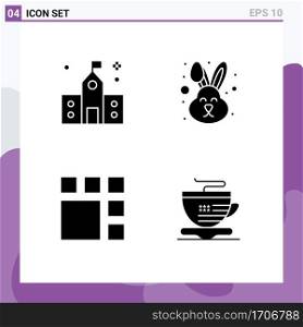 Universal Solid Glyph Signs Symbols of building, editing, preparatory, easter, image Editable Vector Design Elements