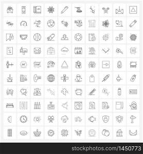 Universal Symbols of 100 Modern Line Icons of tool, draw, book, design, Halloween Vector Illustration