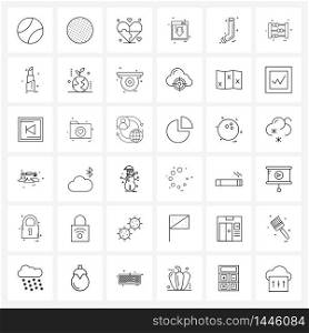 Universal Symbols of 36 Modern Line Icons of Christmas, down, sports, arrow, valentine Vector Illustration