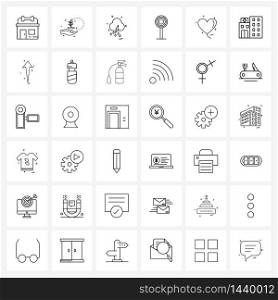 Universal Symbols of 36 Modern Line Icons of love, lollipop, weather, food, raining Vector Illustration