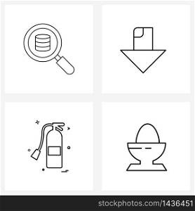 Universal Symbols of 4 Modern Line Icons of audit, cylinder , intelligence, thick, boiled Vector Illustration