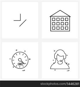 Universal Symbols of 4 Modern Line Icons of end, warehouse, arrow, logistic, timer Vector Illustration