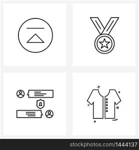 Universal Symbols of 4 Modern Line Icons of insert, messages, multimedia, education, conversation Vector Illustration