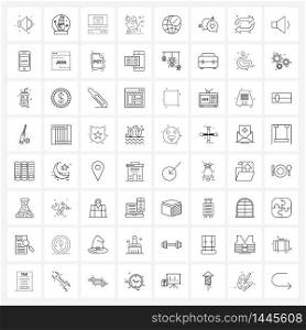 Universal Symbols of 64 Modern Line Icons of chatting, world, server, globe, farming Vector Illustration