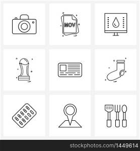 Universal Symbols of 9 Modern Line Icons of credit, sports, move, win, trophy Vector Illustration