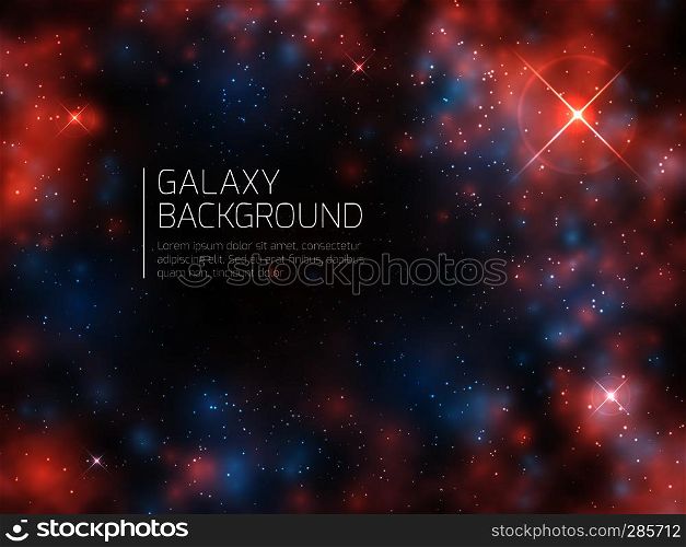Universe galaxy and night stars. Cosmos mystical supernova abstract vector background. Nebula astral constellation night sky illustration. Universe galaxy and night stars. Cosmos mystical supernova abstract vector background
