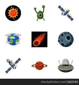 Universe icons set. Cartoon illustration of 9 universe vector icons for web. Universe icons set, cartoon style
