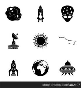 Universe icons set. Simple illustration of 9 universe vector icons for web. Universe icons set, simple style