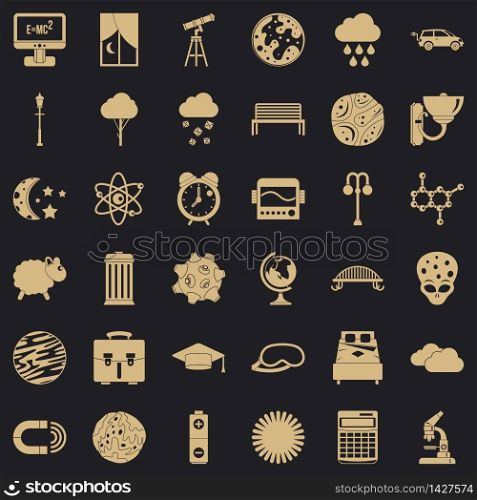 Universe icons set. Simple set of 36 universe vector icons for web for any design. Universe icons set, simple style