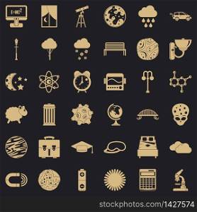Universe icons set. Simple set of 36 universe vector icons for web for any design. Universe icons set, simple style