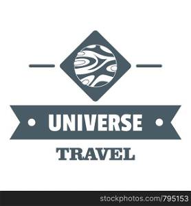 Universe travel logo. Simple illustration of universe travel vector logo for web. Universe travel logo, simple gray style