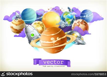 Universe, vector illustration isolated on white