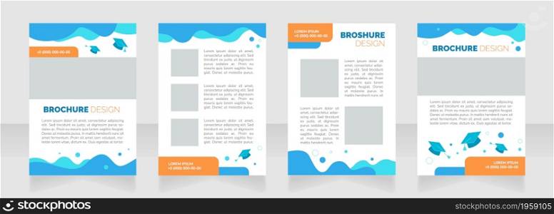University admission blank brochure layout design. Higher education. Vertical poster template set with empty copy space for text. Premade corporate reports collection. Editable flyer paper pages. University admission blank brochure layout design