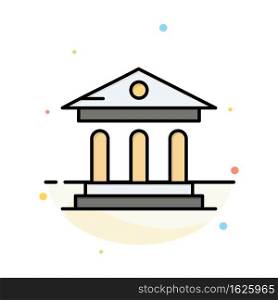 University, Bank, C&us, Court Abstract Flat Color Icon Template