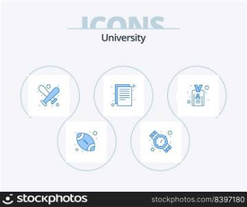University Blue Icon Pack 5 Icon Design. id. paper. baseball. notes. documents