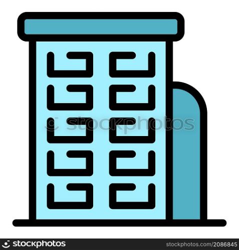 University building icon. Outline university building vector icon color flat isolated. University building icon color outline vector