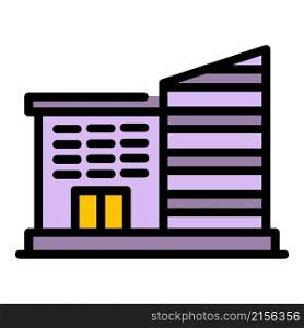 University building icon. Outline university building vector icon color flat isolated. University building icon color outline vector