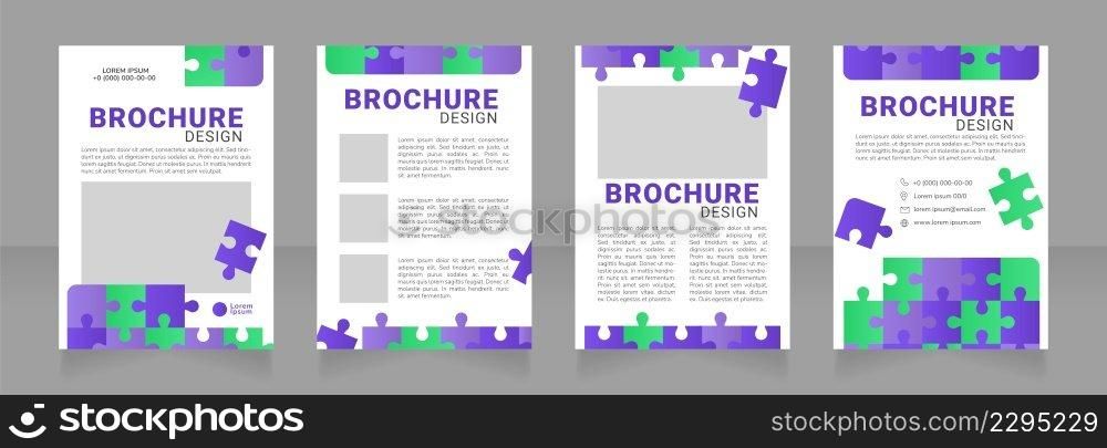 University education blank brochure design. Template set with copy space for text. Premade corporate reports collection. Editable 4 paper pages. Roboto Black, Roboto, Nunito Light fonts used. University education blank brochure design