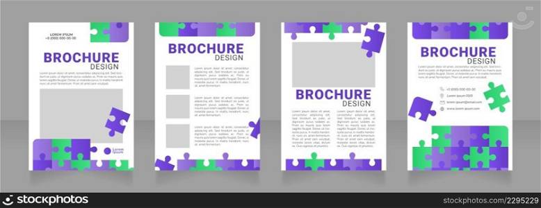 University education blank brochure design. Template set with copy space for text. Premade corporate reports collection. Editable 4 paper pages. Roboto Black, Roboto, Nunito Light fonts used. University education blank brochure design