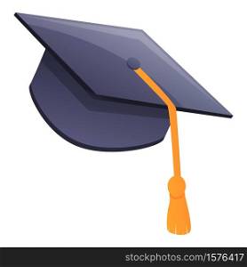 University graduation hat icon. Cartoon of university graduation hat vector icon for web design isolated on white background. University graduation hat icon, cartoon style