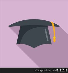 University graduation hat icon flat vector. College diploma. Graduate cap. University graduation hat icon flat vector. College diploma