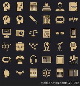 University icons set. Simple style of 36 university vector icons for web for any design. University icons set, simple style
