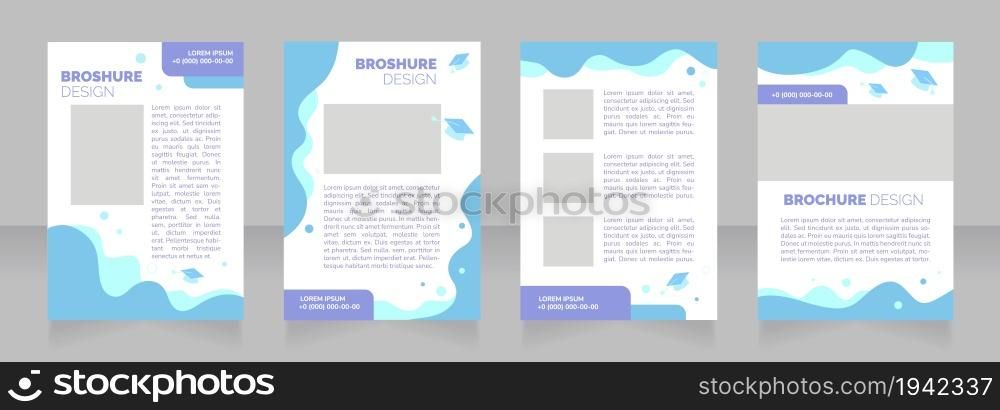 University professorship blank brochure layout design. Community college. Vertical poster template set with empty copy space for text. Premade corporate reports collection. Editable flyer paper pages. University professorship blank brochure layout design