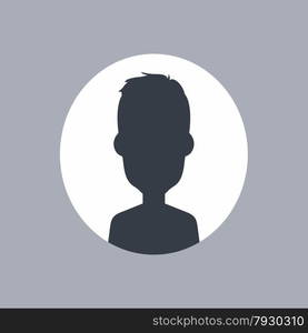 unknown male silhouette theme vector art illustration. unknown male silhouette