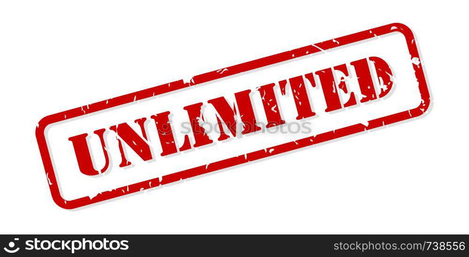 Unlimited red rubber stamp vector isolated
