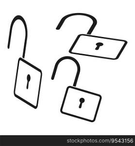 Unlock icon. Vector illustration. EPS 10. Stock image.. Unlock icon. Vector illustration. EPS 10.
