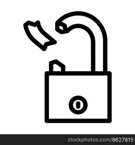 unlock padlock line icon vector. unlock padlock sign. isolated contour symbol black illustration. unlock padlock line icon vector illustration