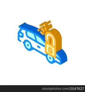 unlocking car isometric icon vector. unlocking car sign. isolated symbol illustration. unlocking car isometric icon vector illustration