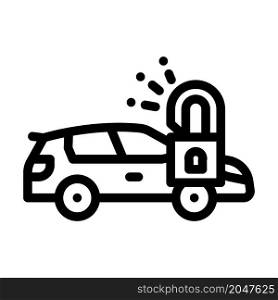 unlocking car line icon vector. unlocking car sign. isolated contour symbol black illustration. unlocking car line icon vector illustration